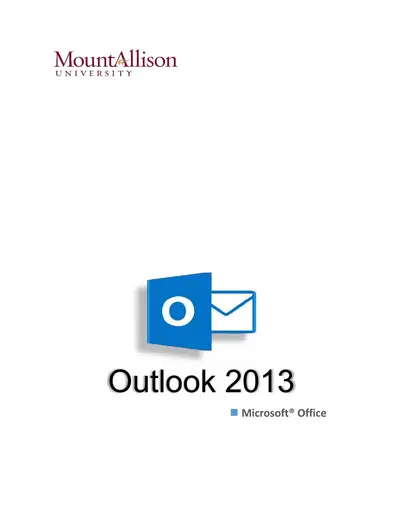 Microsoft Outlook 2013 — free PDF cover