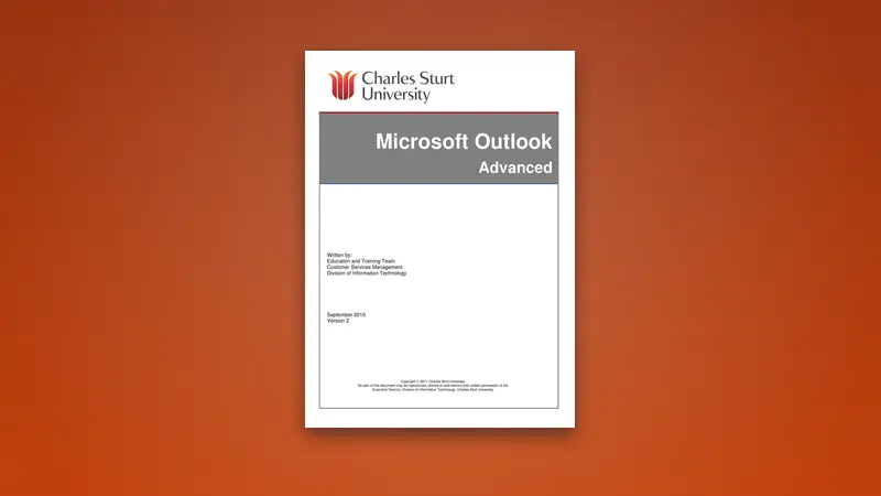 Microsoft Outlook Advanced PDF: Master Essential Calendar Skills — PDF cover