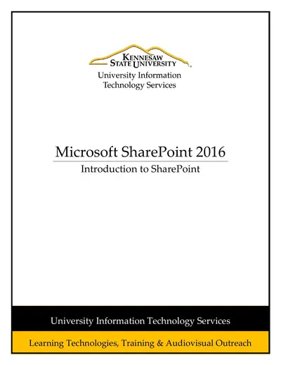 Microsoft SharePoint 2016 — free PDF cover