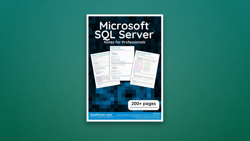 Microsoft SQL Server PDF Notes for Professionals book — PDF cover