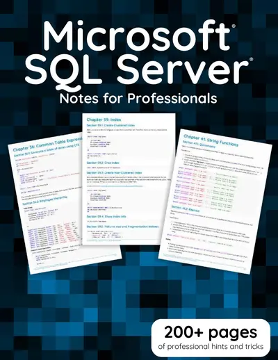 Cover of the Microsoft SQL Server Notes for Professionals book PDF