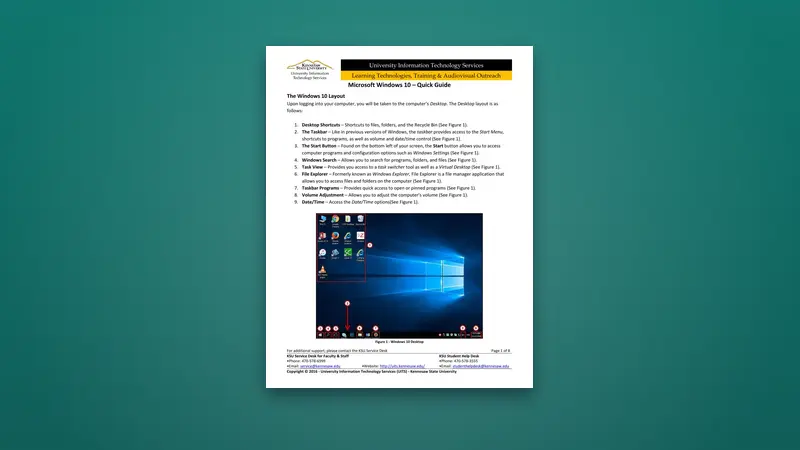 Microsoft Windows 10 PDF – Quick Guide — PDF cover