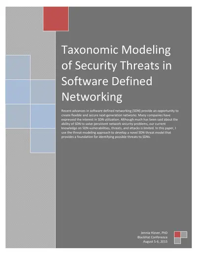 Modeling of Security Threats in SDN — free PDF cover