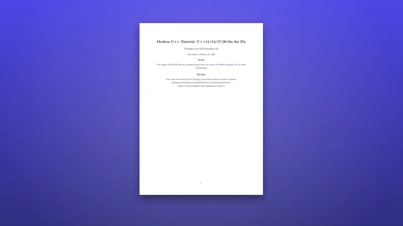 Modern C++ Tutorial PDF: Master Essential Programming Skills — PDF cover