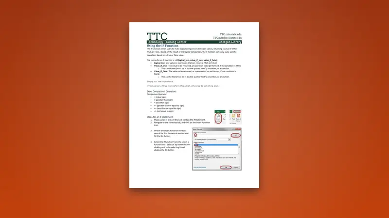 MS Excel Using the IF Function — Free PDF — PDF cover