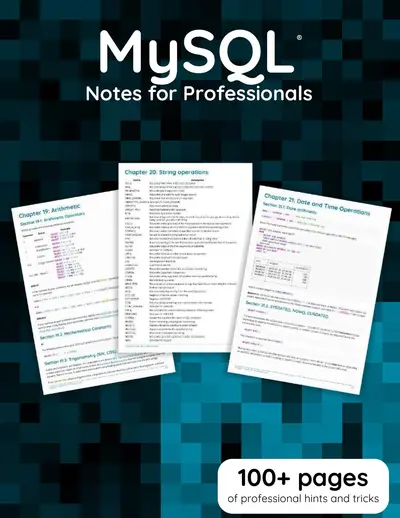 Cover of the MySQL Notes for Professionals book PDF