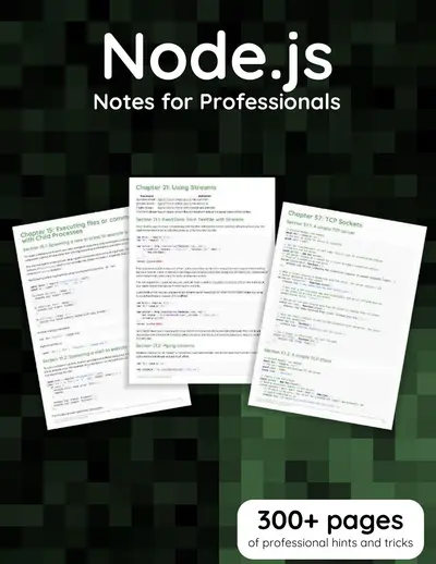 Node.js Notes for Professionals book — free PDF cover