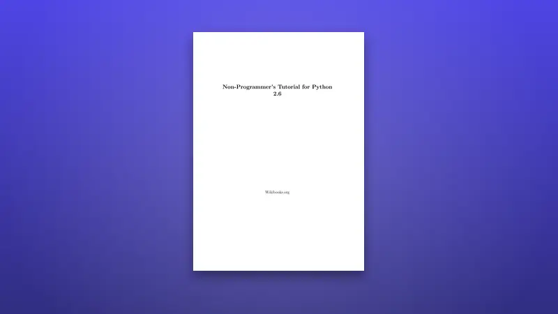 Non-Programmer’s PDF Tutorial for Python — PDF cover
