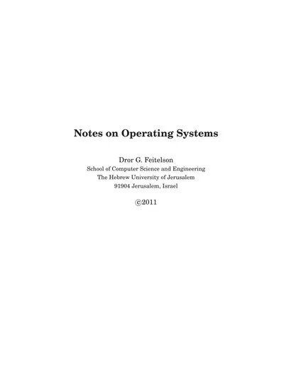 Notes on Operating Systems — free PDF cover