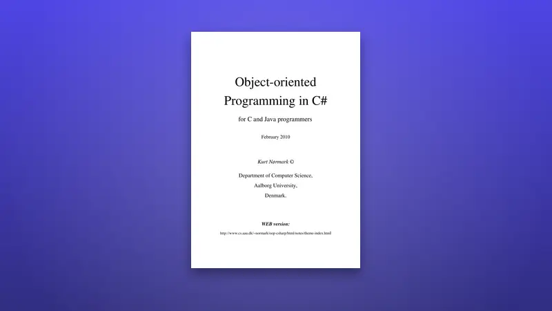 Object-oriented Programming in C# — PDF cover
