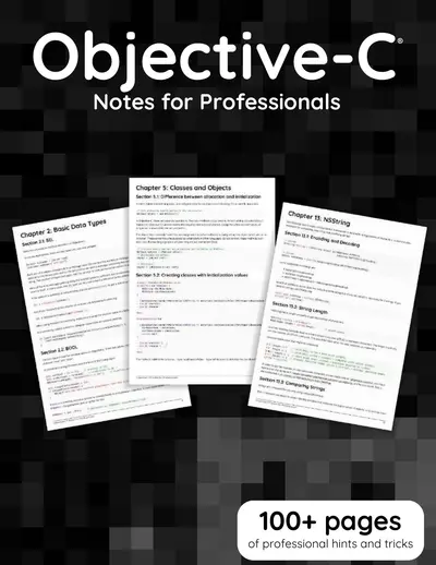 Cover of the Objective-C Notes for Professionals book PDF
