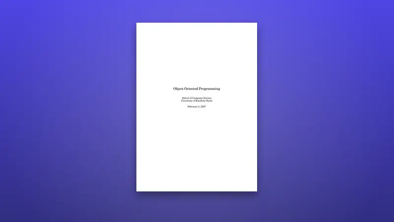 OO Programming using Java: Object-Oriented Java Guide — PDF cover