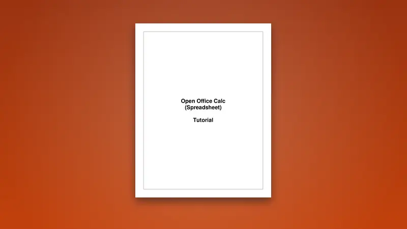 Open Office Calc (Spreadsheet) Tutorial Guide — PDF cover