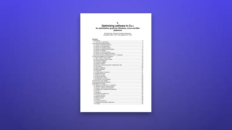 Optimizing Software in C++ PDF: Master Performance Techniques — PDF cover