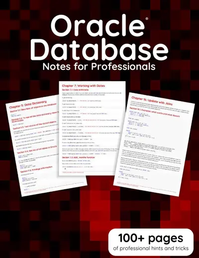 Cover of the Oracle Database Notes for Professionals book PDF
