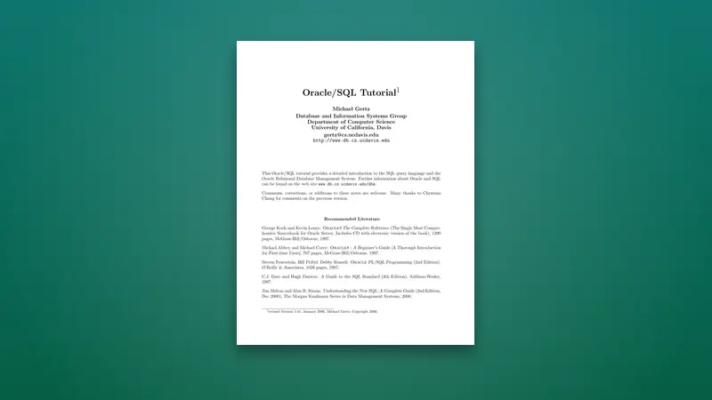 Oracle/SQL Tutorial: Master Database Query Skills — PDF cover