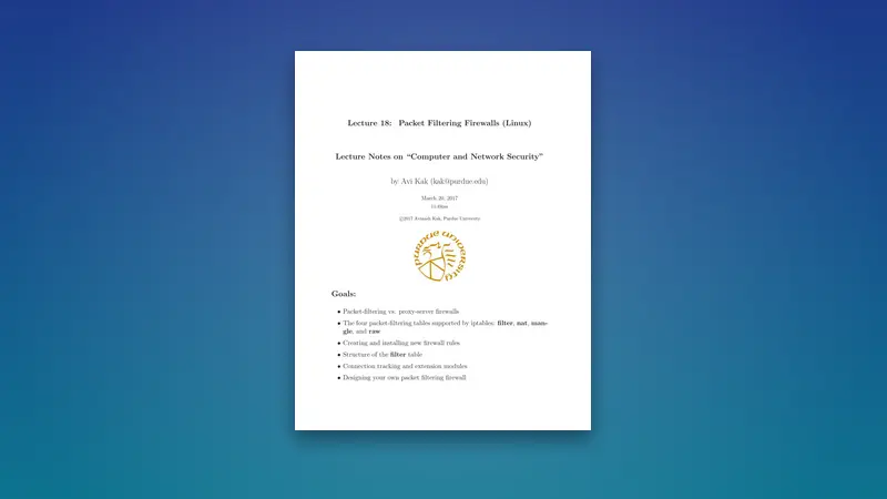 Linux Packet Filtering Firewalls PDF: Comprehensive Guide — PDF cover