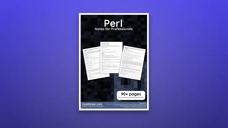 Perl Notes for Professionals: Complete Beginner's Guide — PDF cover