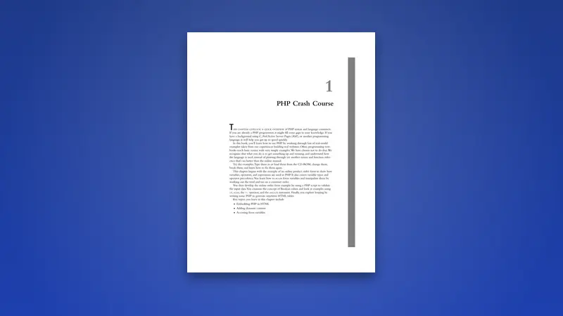 PHP Crash Course – Learn Server-Side Programming — PDF cover