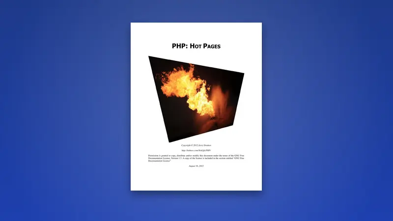 PHP Hot Pages PDF: Master Dynamic Web Development Skills — PDF cover