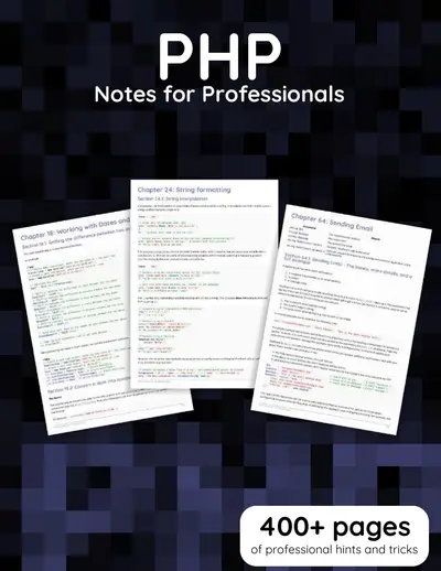 Cover of the PHP Notes for Professionals book PDF
