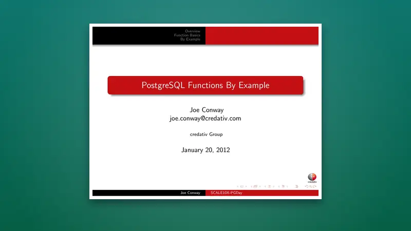 PostgreSQL Functions by Example — Free PDF — PDF cover