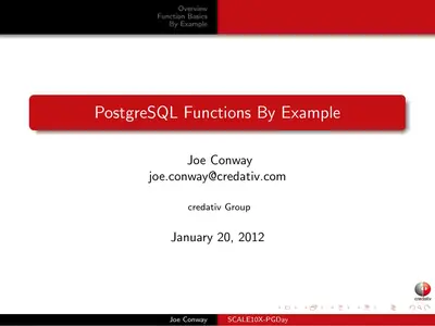 Cover of the PostgreSQL Functions By Example PDF