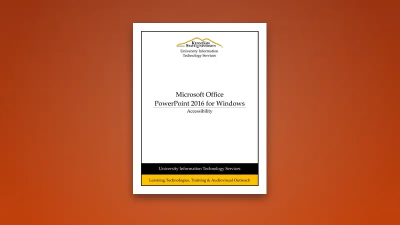 PowerPoint 2016 PDF - Accessibility — PDF cover