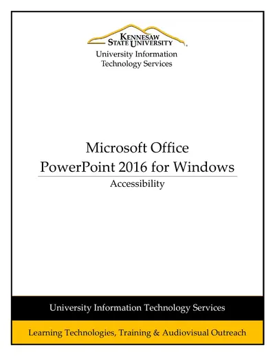 PowerPoint 2016 - Accessibility — free PDF cover