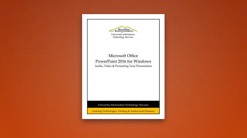 PowerPoint 2016 PDF - Audio, Video & Presenting — PDF cover