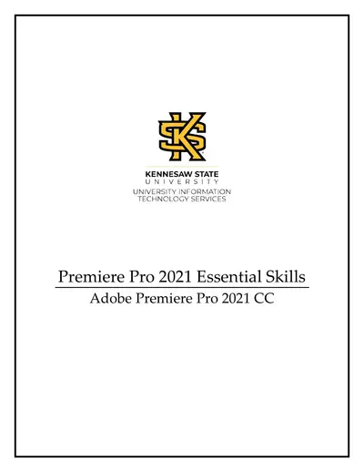 Cover of the Premiere Pro 2021 Essential Skills PDF