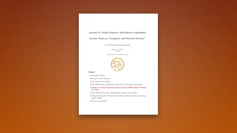 Prime Numbers And Discrete Logarithms — PDF cover