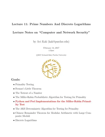 Prime Numbers And Discrete Logarithms — free PDF cover