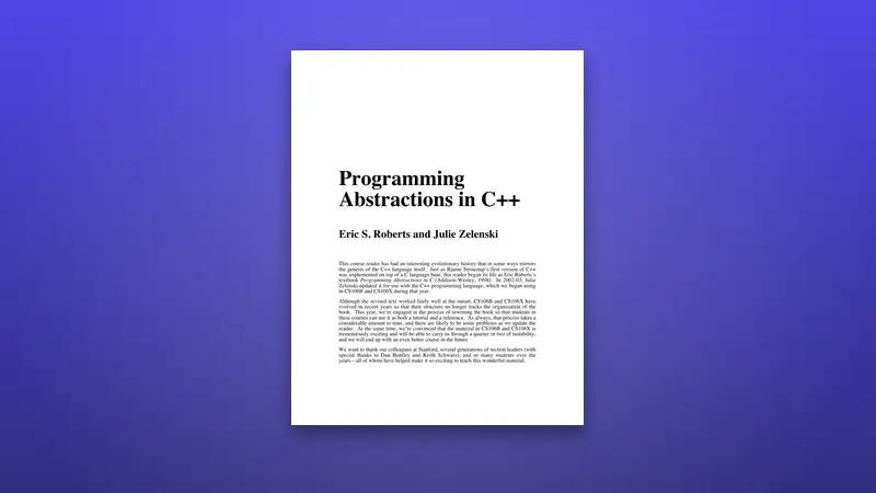 Programming Abstractions in C++ PDF: Master Essential Concepts — PDF cover