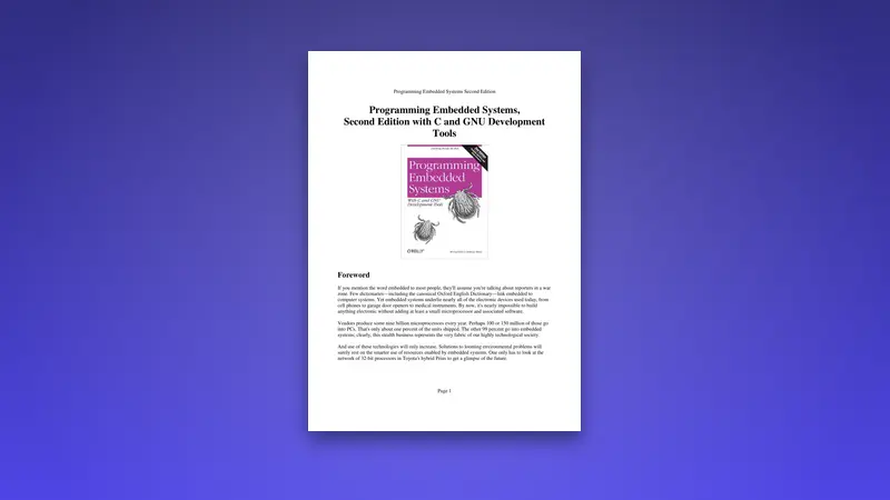 Programming Embedded Systems: Complete Guide to Embedded C — PDF cover