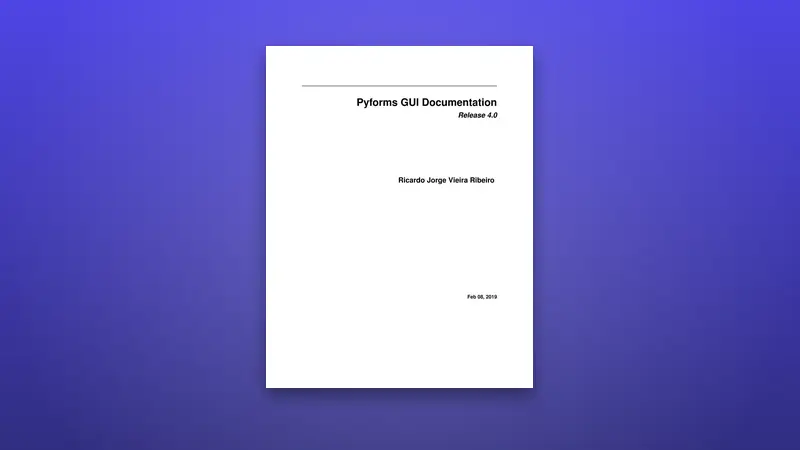 Pyforms (Python) GUI Documentation — PDF cover