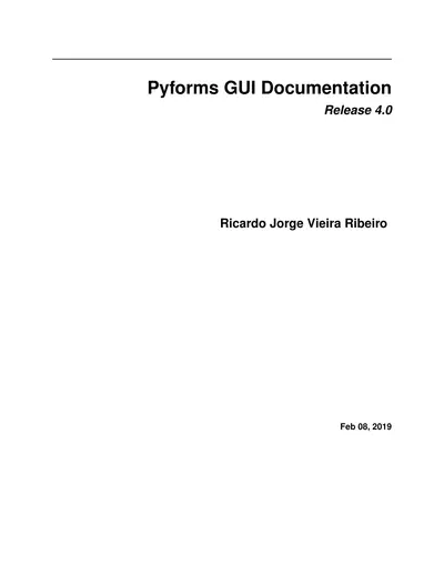 Cover of the Pyforms (Python) GUI Documentation PDF