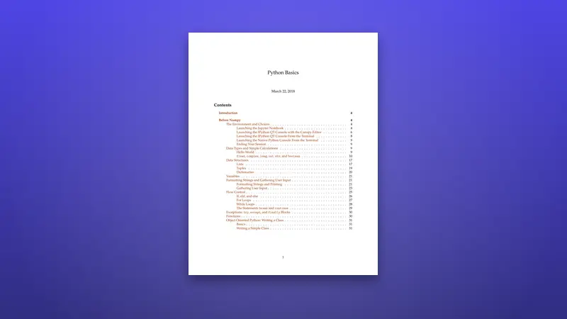 Python Basics PDF: Complete Beginner's Guide to Programming — PDF cover