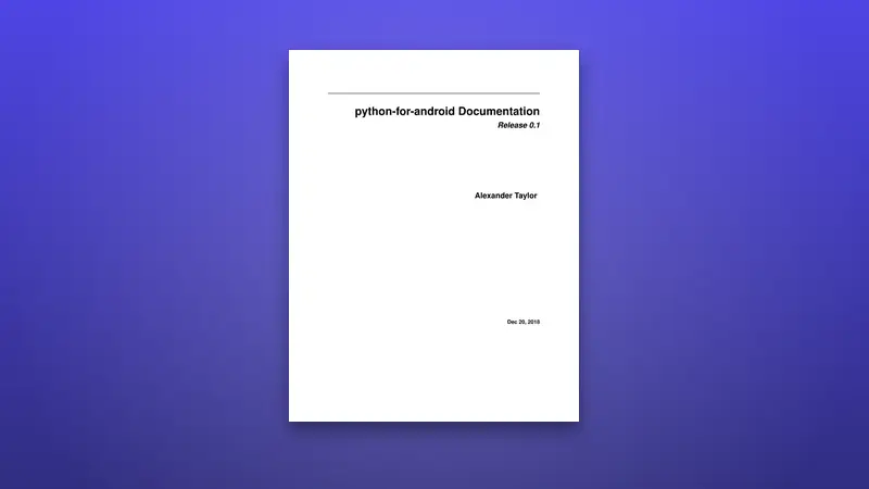 Python for Android Documentation PDF: Guide for Developers — PDF cover