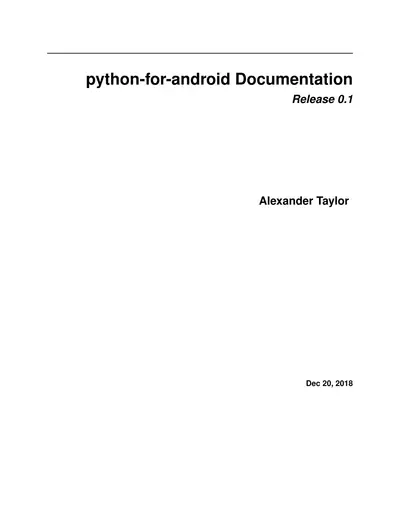 Cover of the Python for android Documentation PDF