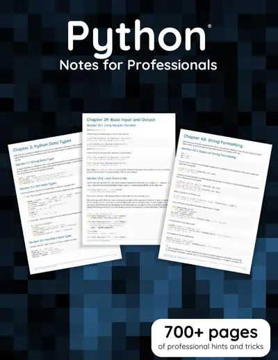 Cover of the Python Notes for Professionals book PDF