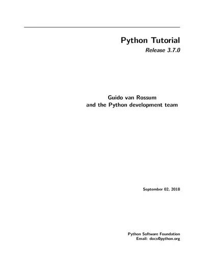 Cover of the Python Tutorial PDF
