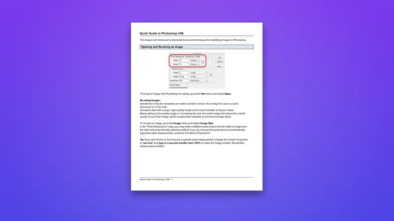 Quick Guide to Photoshop CS6 PDF: Essential Tools — PDF cover