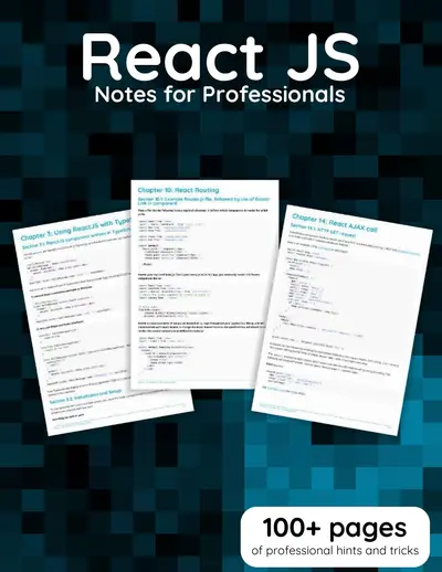 Cover of the React JS Notes for Professionals book PDF