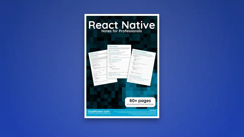 React Native PDF Notes for Professionals book — PDF cover