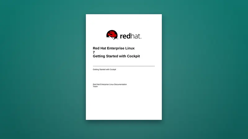Red Hat Enterprise Linux 7 PDF: Getting Started with Cockpit — PDF cover