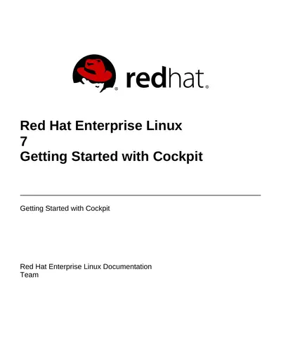 Cover of the Red Hat Enterprise Linux 7 Getting Started with Cockpit PDF