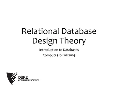 Relational Database Design Theory — free PDF cover
