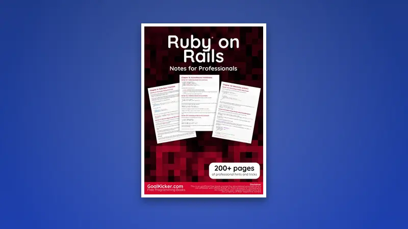 Ruby on Rails PDF Notes for Professionals book — PDF cover