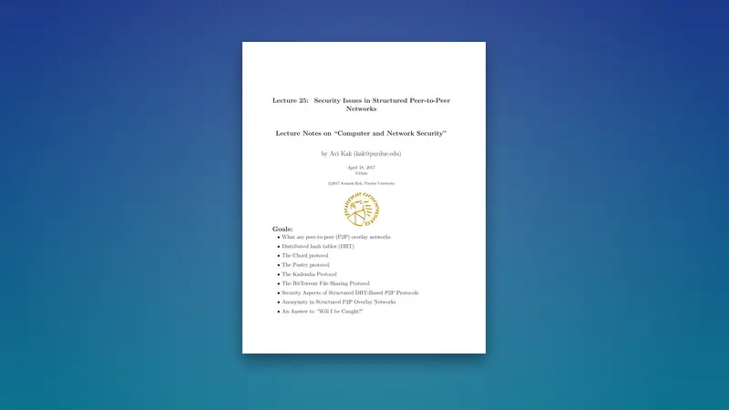 Security Issues in Structured Peer-to-Peer Networks — PDF cover